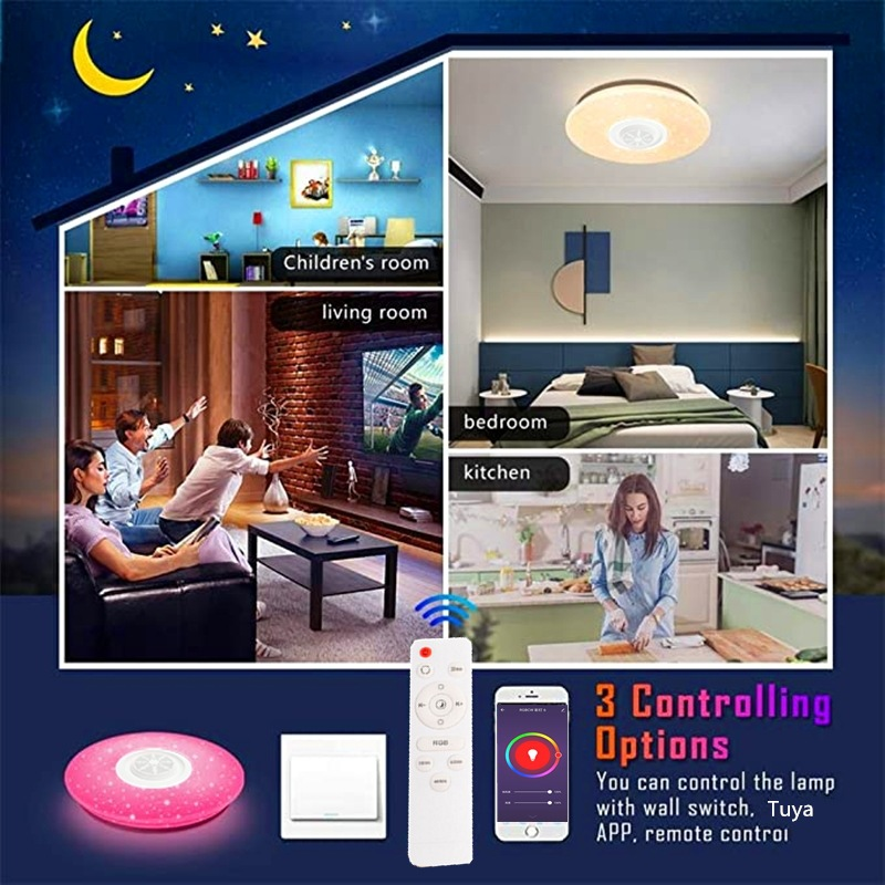 WiFi RGB Ceiling Light with Loudspeaker