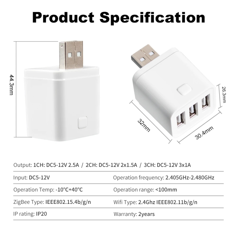 Zigbee USB Switch (1/2/3CH)